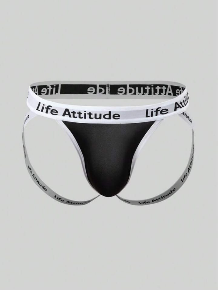 Men's Naughty Letter Striped JOCKSTRAP